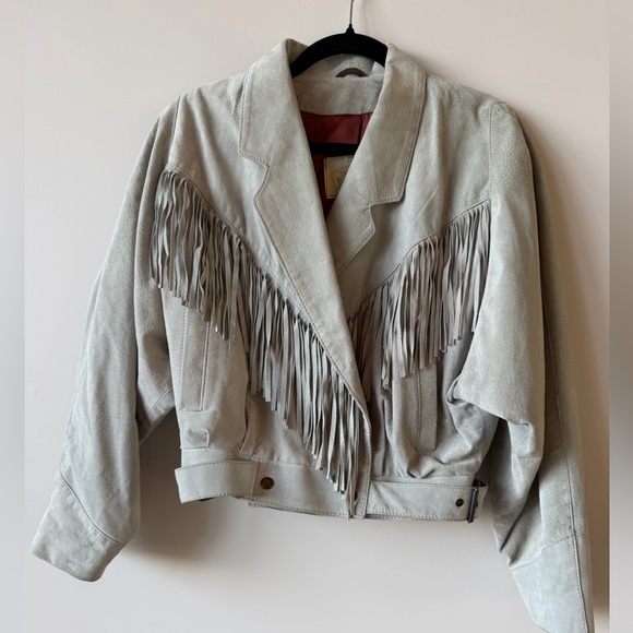 Unique Vintage Jackets & Blazers - Unique Vintage Gray Fringe jacket